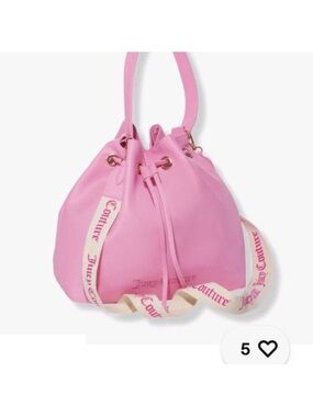 Juicy Couture Pink Drawstring Crossbody Bucket Design Nwot